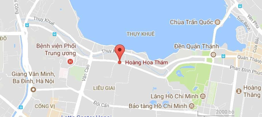 Phố Hoàng Hoa Thám, thuộc quận Ba Đình và quận Tây Hồ, Hà Nội.