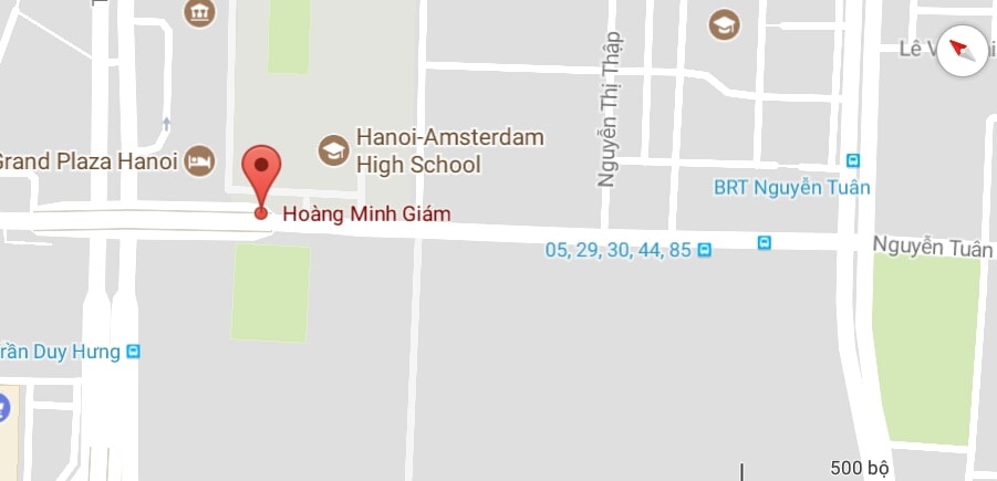 Phố Hoàng Minh Giám, thuộc quận Thanh Xuân và quận Cầu Giấy, Hà Nội.