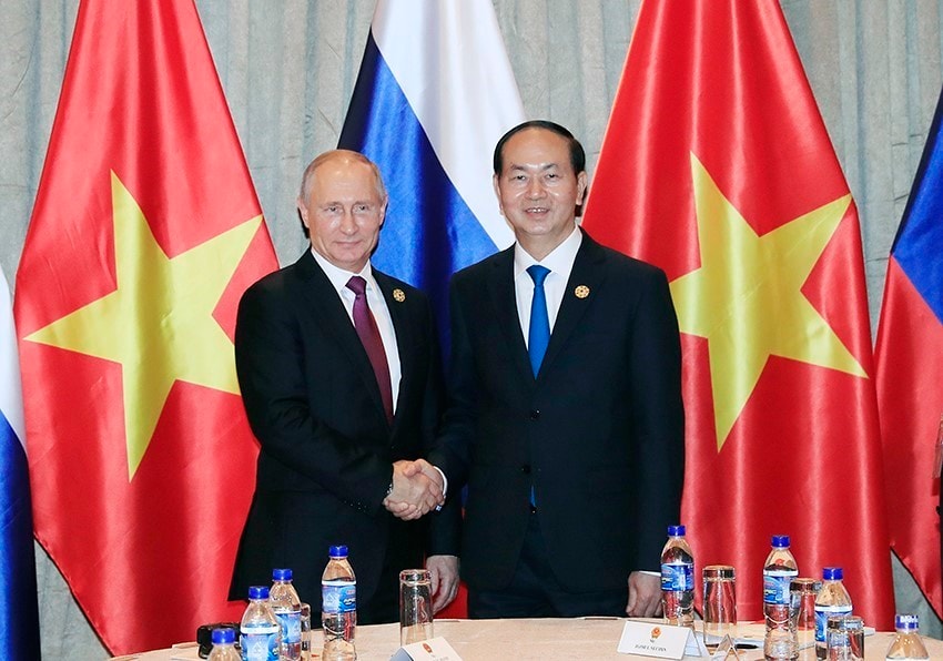 Chủ tịch nước Trần Đại Quang gặp Tổng thống Putin và Thủ tướng Lý Hiển Long