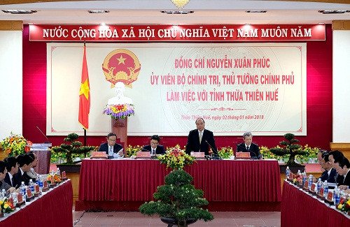 Thủ tướng Nguyễn Xuân Phúc làm việc với lãnh đạo chủ chốt tỉnh Thừa Thiên - Huế