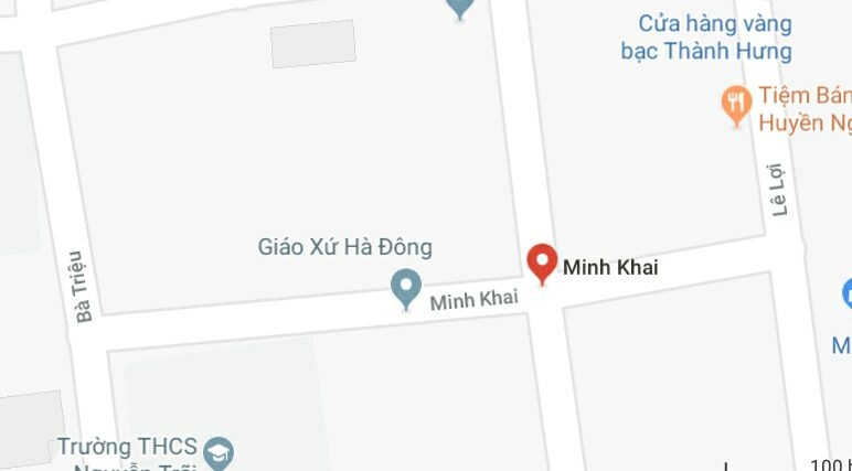 Phố Nguyễn Thị Minh Khai, quận Hà Đông, Hà Nội.
