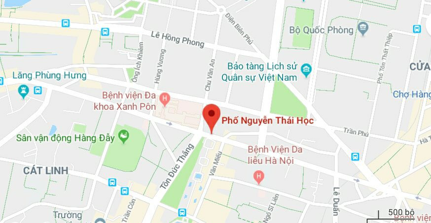 Phố Nguyễn Thái Học, thuộc quận Hoàn Kiếm và quận Ba Đình, Hà Nội.