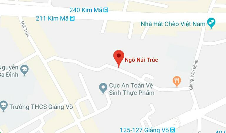 Ngõ Núi Trúc, quận Ba Đình, Hà Nội.