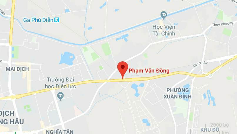 Đường Phạm Văn Đồng, thuộc Quận Từ Liêm và quận Cầu Giấy, Hà Nội.