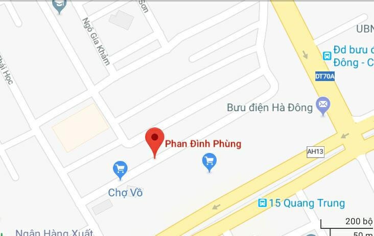 Phố Phan Đình Phùng, quận Hà Đông, Hà Nội.