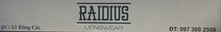 Số 53 Đông Các, Ô Chợ Dừa, Đống Đa, Hà Nội: Raidius Menswear
