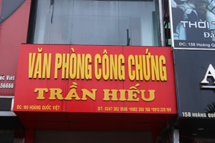 160 Hoàng Quốc Việt, Cầu Giấy, Hà Nội: Văn phòng công chứng Trần Hiếu