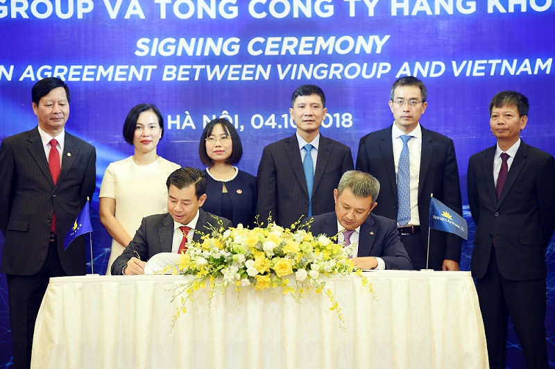 Vietnam Airlines - Vingroup ký thỏa thuận hợp tác.