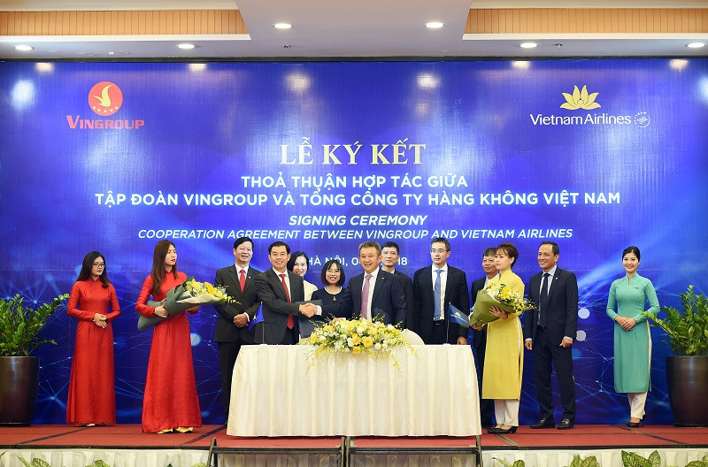 Vietnam Airlines - Vingroup ký thỏa thuận hợp tác.