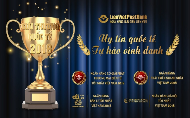 LienVietPostBank tiếp nhận được các giải thưởng quốc tế uy tín