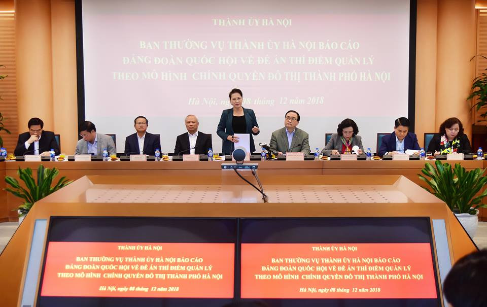 TP Hà Nội báo cáo Đảng đoàn Quốc hội về Đề án thí điểm quản lý theo mô hình chính quyền đô thị