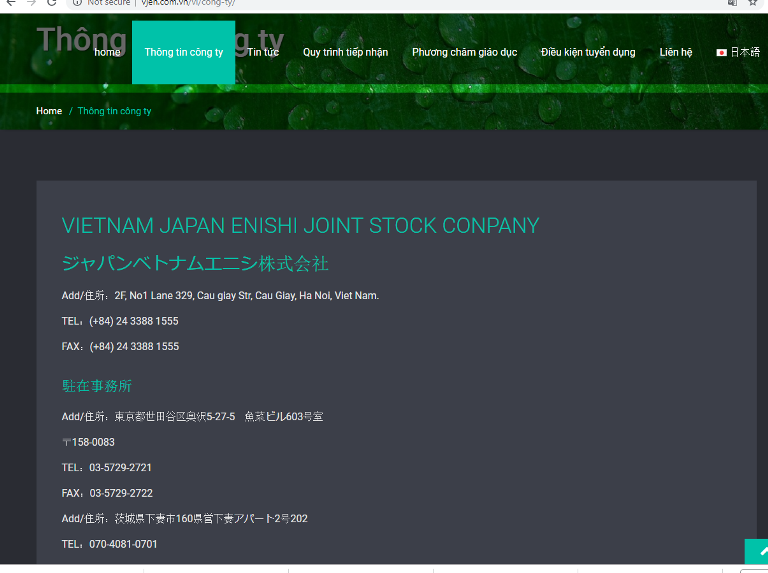 Công ty Cổ phần Việt Nam Japan Enishi (Vjen) thu tiền cọc của người lao động