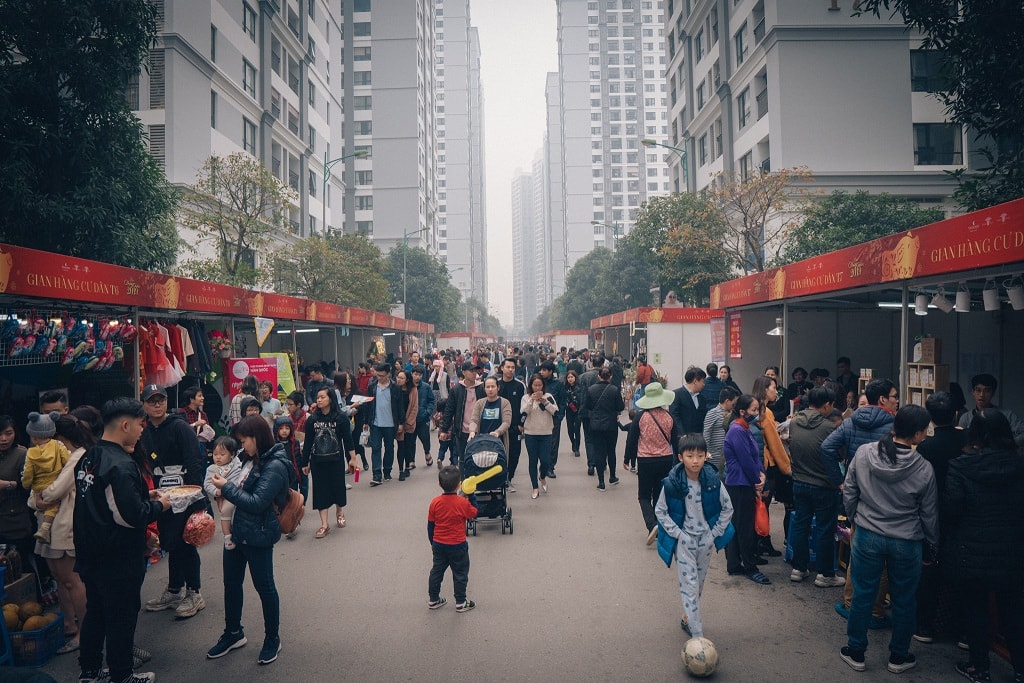 Mai  đào khoe sắc rực rỡ khắp các khu đô thị Vinhomes.