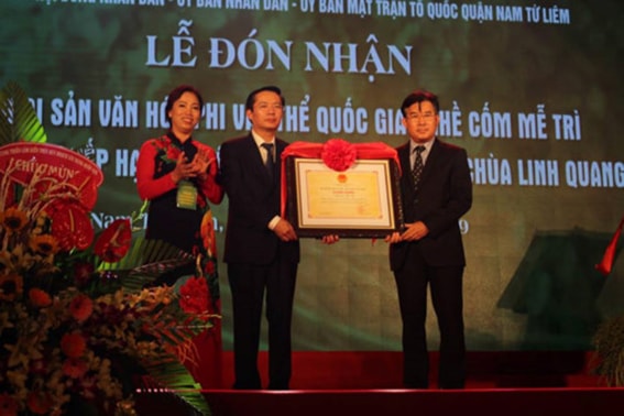 Nghề cốm Mễ Trì là di sản văn hóa phi vật thể quốc gia