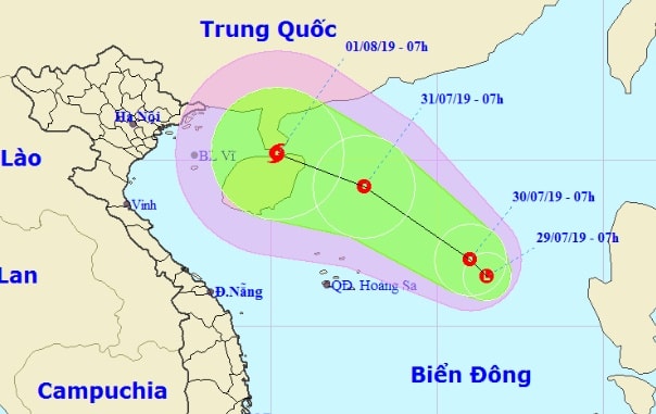 Phía Đông khu vực Bắc Biển Đông xuất hiện vùng áp thấp và đang mạnh lên