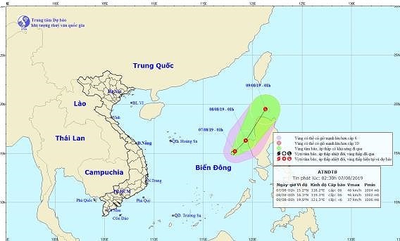 Áp thấp nhiệt đới giật cấp 8 hình thành trên Biển Đông