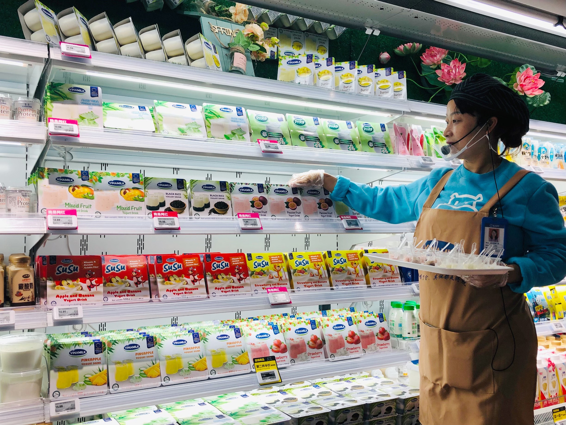 Sữa chua Vinamilk đã có mặt tại siêu thị thông minh HEMA của ALIBABA tại TRung Quốc