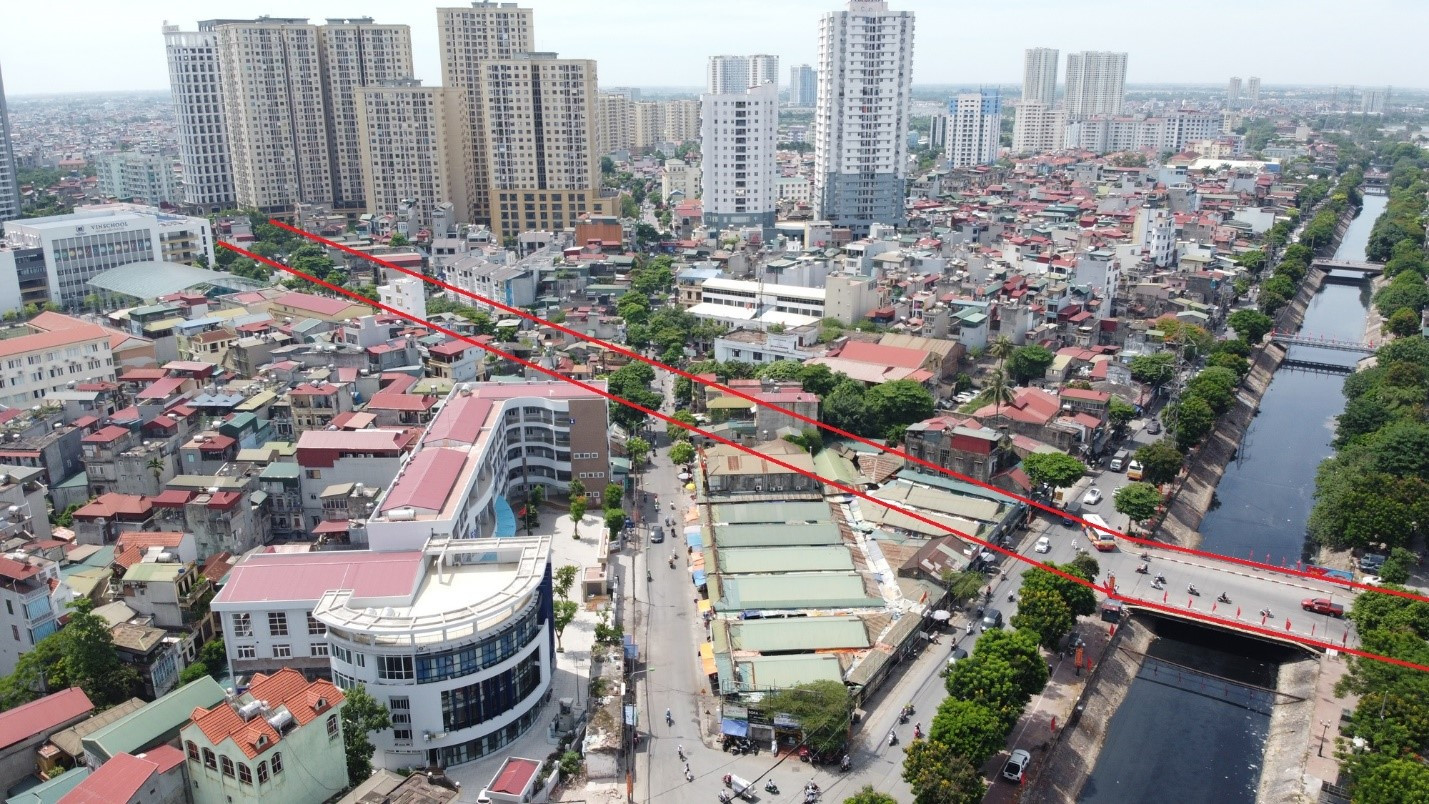 Vị trí ba đường sẽ mở theo qui hoạch ở phường Mai Động, Hoàng Mai, Hà Nội