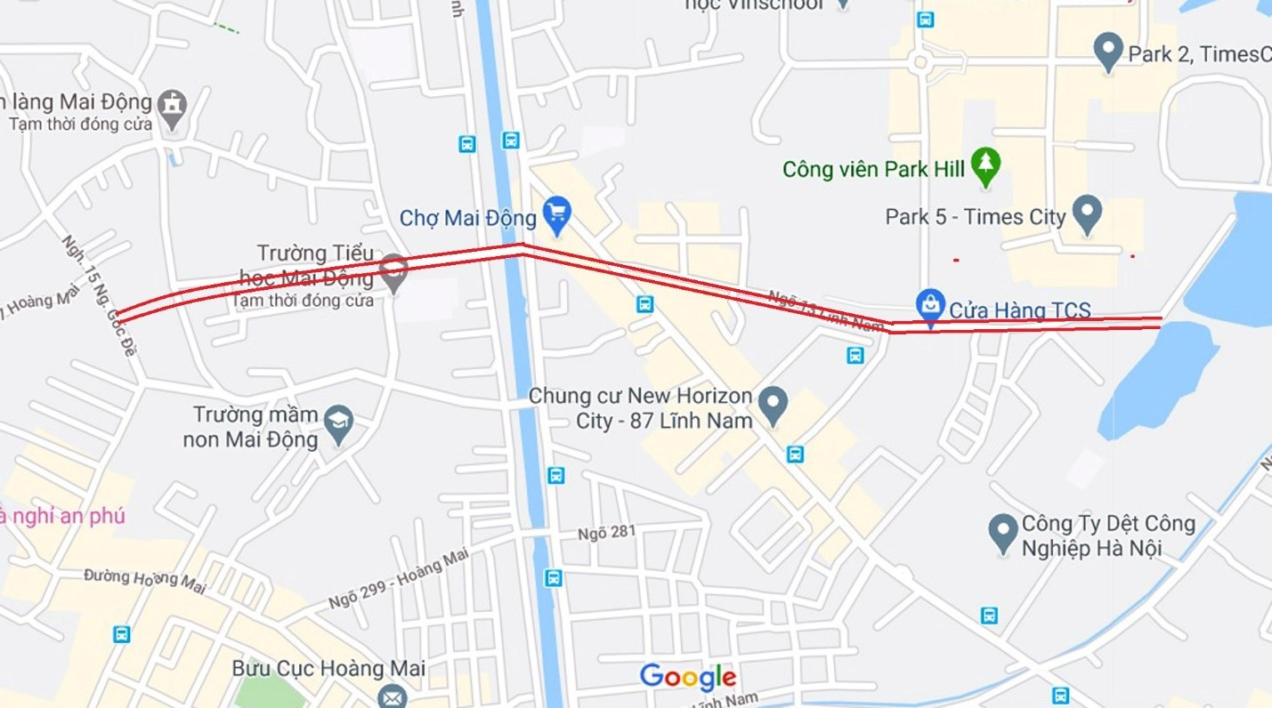 Vị trí ba đường sẽ mở theo qui hoạch ở phường Mai Động, Hoàng Mai, Hà Nội