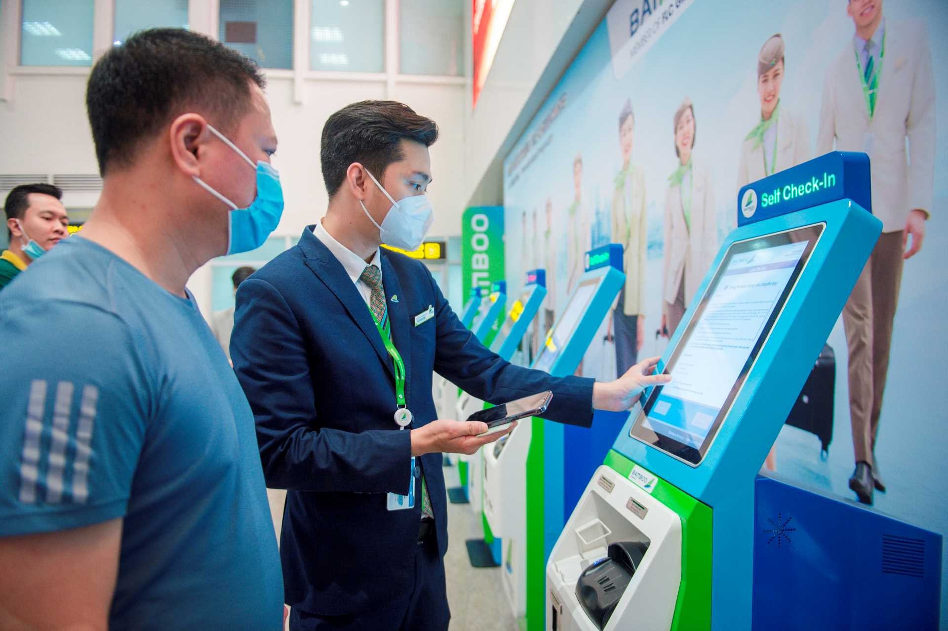 Bamboo Airways triển khai dịch vụ check-in tự động tại kiosk, tăng tốc chuyển đổi số