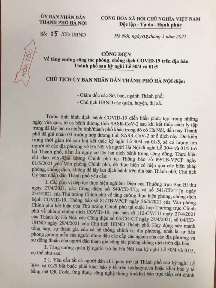 Hà Nội: Tăng cường quản lý người trở lại Thủ đô sau kỳ nghỉ Lễ 30/4 và 01/5