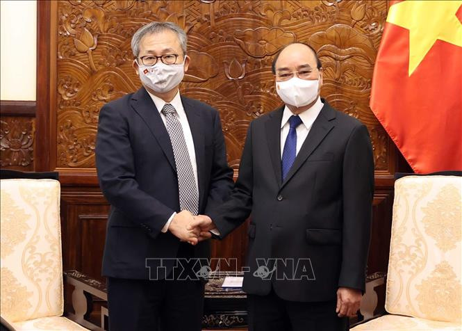 Chủ tịch nước Nguyễn Xuân Phúc tiếp Đại sứ Nhật Bản tại Việt Nam Yamada Takio