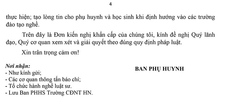 Phụ huynh học sinh trường Cao đẳng Nghệ thuật Hà Nội kêu cứu