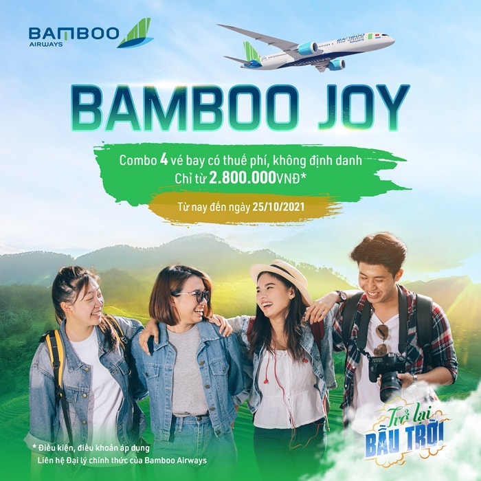 Thoả sức trải nghiệm bay đẳng cấp với ưu đãi đồng giá GV4 của Bamboo Airways