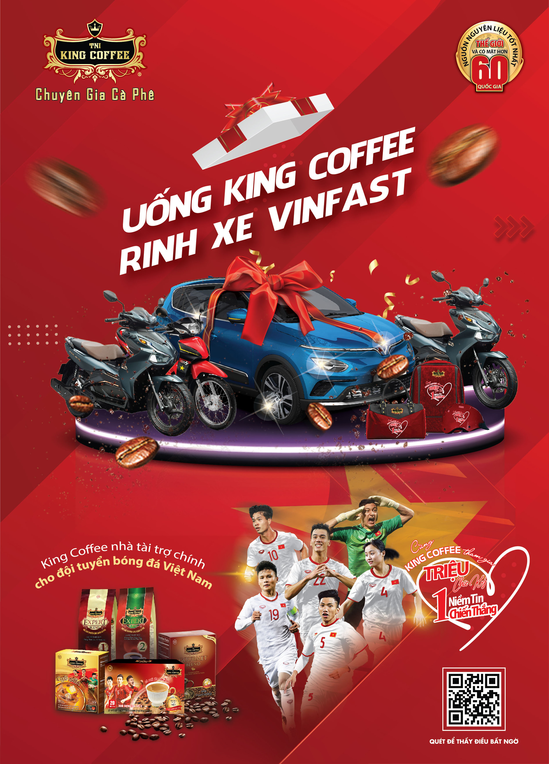 TNI King Coffee tung chương trình “Triệu chữ ký - Một niềm tin chiến thắng” với tổng giải thưởng hơn 2,7 tỷ đồng