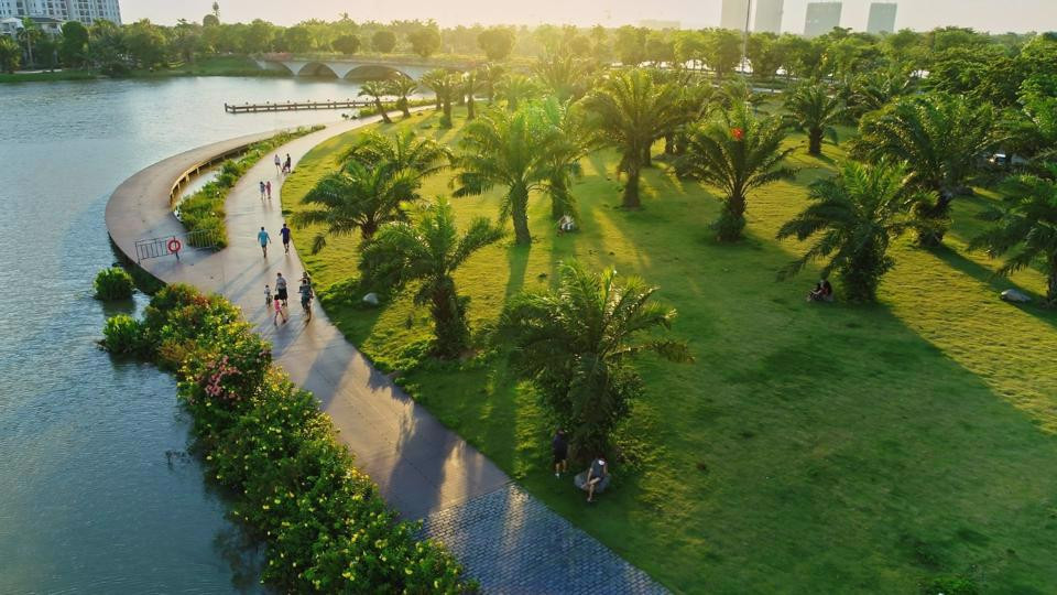 Sẽ có một khu công viên cây xanh kết hợp hồ điều hòa hiện đại, đồng bộ tại huyện Gia Lâm. Ảnh minh họa