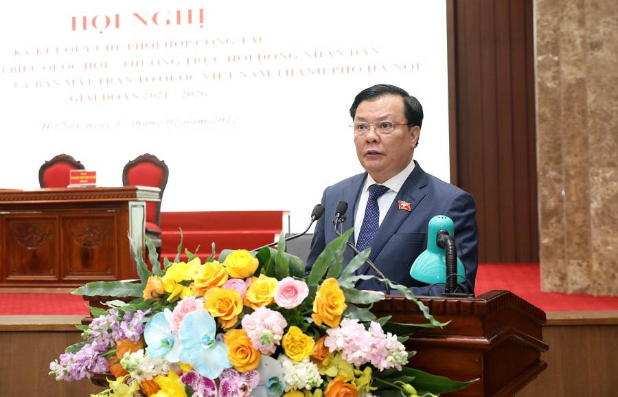 Bí thư Thành ủy Hà Nội Đinh Tiến Dũng phát biểu chỉ đạo