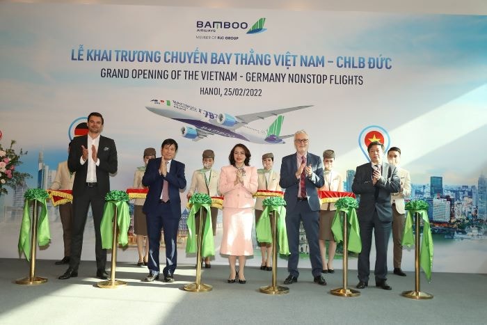 Bamboo Airways khai trương đường bay thẳng thương mại thường lệ Việt Nam - Đức, đẩy mạnh kế hoạch mở rộng mạng bay tới châu Âu