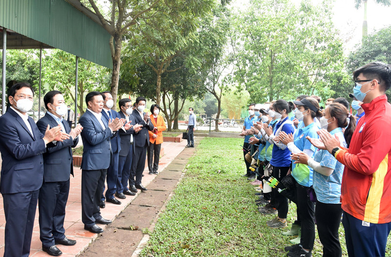 Bí thư Thành ủy Hà Nội Đinh Tiến Dũng kiểm tra công tác chuẩn bị tổ chức SEA Games 31