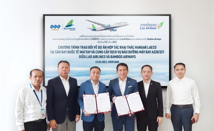 Bamboo Airways ký kết hợp tác khai thác hangar và bảo dưỡng máy bay với Lao Airlines