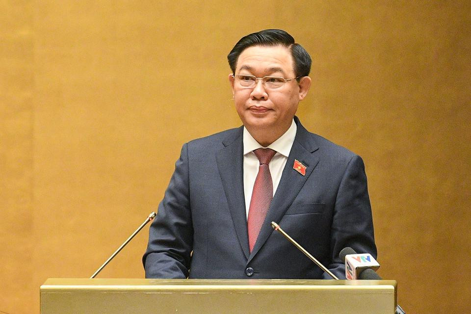 Chủ tịch Quốc hội Vương Đình Huệ phát biểu khai mạc hội nghị. Ảnh: Quochoi.vn