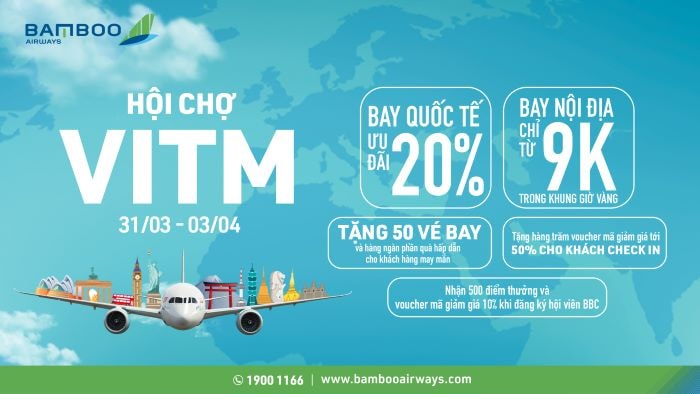 Sắp có gian hàng Bamboo Airways với hàng ngàn ưu đãi bùng nổ tại VITM 2022