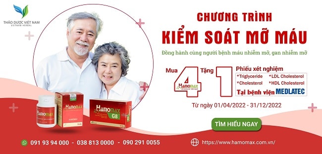 Hamomax tặng phiếu xét nghiệm mỡ máu cho khách hàng toàn quốc