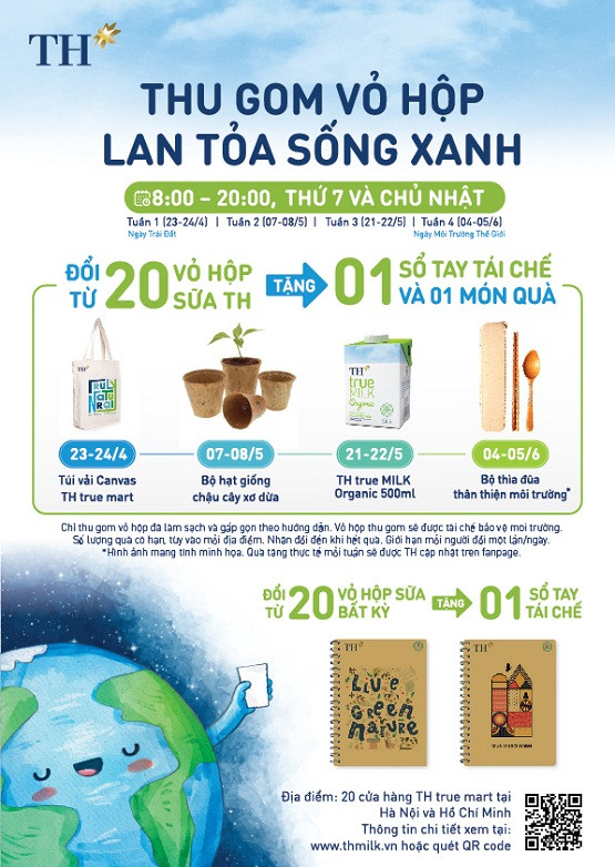 TH true MILK thu gom vỏ hộp sữa, lan tỏa lối sống xanh