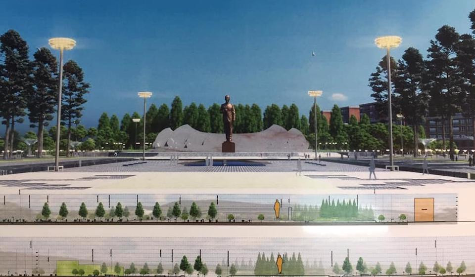Phối cảnh Quảng trường trung tâm và tượng đài Bác Hồ ở Phú Quốc.