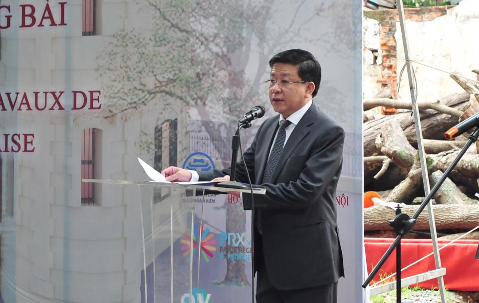 Phó Chủ tịch UBND TP Hà Nội Dương Đức Tuấn phát biểu tại buổi lễ 