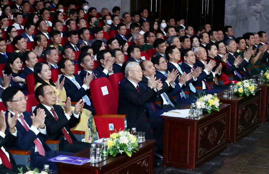 Toàn cảnh Lễ kỷ niệm trọng thể 60 năm thiết lập quan hệ Việt Nam - Lào