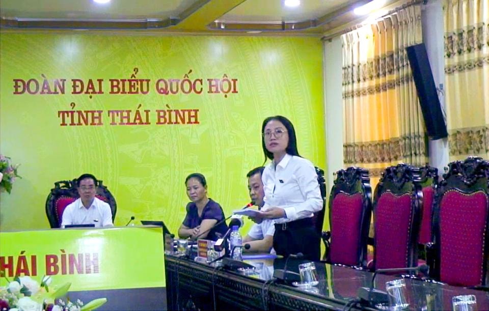 Đại biểu Quốc hội Trần Khánh Thu (Đoàn tỉnh Thái Bình) chất vấn. Ảnh: Quochoi.vn