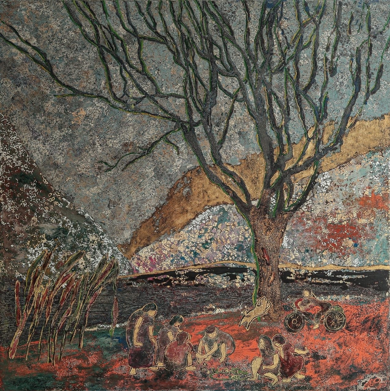ho-thi-xuan-thu-ben-dong-suoi-kon-nak-100x100cm-son-mai-2025.jpg