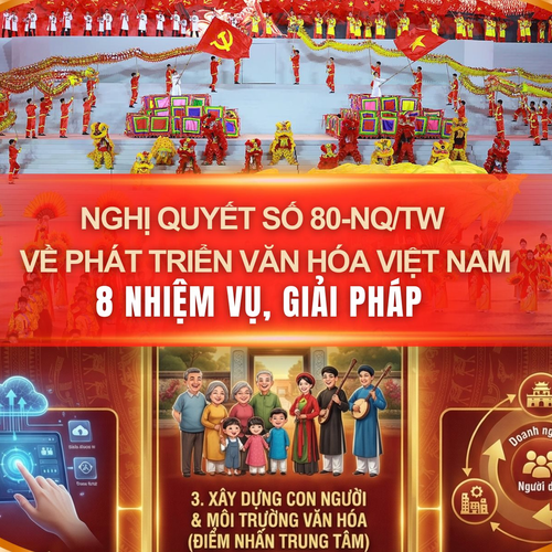 [Infographic] Nghị quyết số 80-NQ/TW: 8 nhiệm vụ, giải pháp phát triển văn hóa Việt Nam trong kỷ nguyên mới