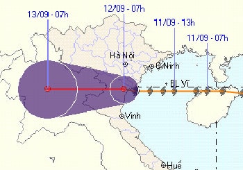 Bão số 7 là m một người chết, một cán bộ huyện mất tích