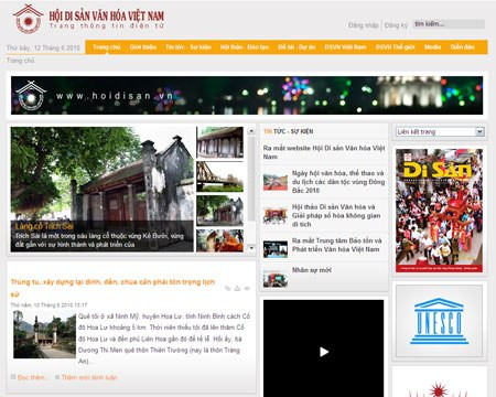 Hội Di sản Văn hóa Việt Nam ra mắt website