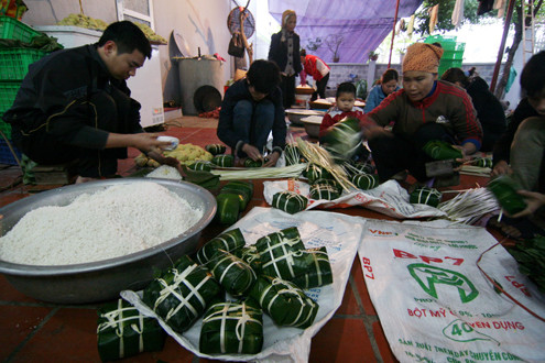 Là ng bánh chưng Tranh Khúc và o vụ Tết