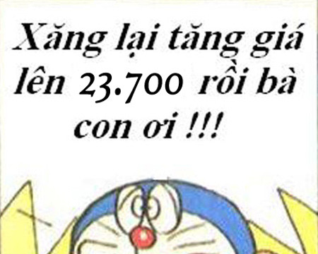 Hà i hước giá xăng tăng 23.700 đồng với Doraemon chế