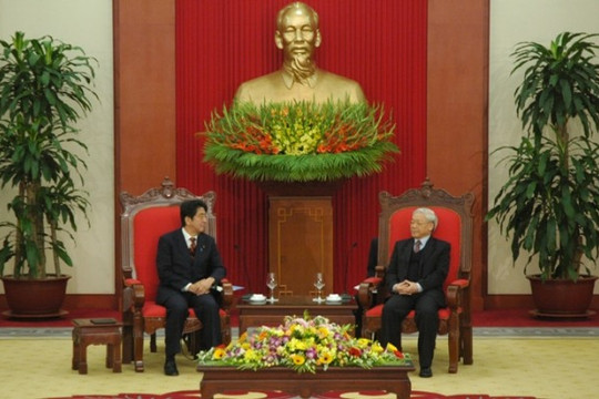 Tổng Bí thư Nguyễn Phú Trọng tiếp Thủ tướng Nhật Bản Shinzo Abe