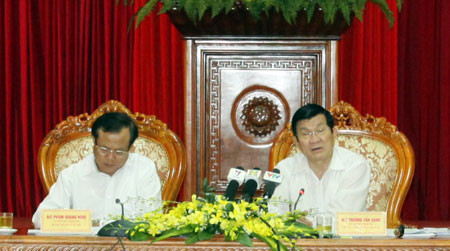 Chủ tịch nước kiểm tra việc thực hiện Nghị quyết TÆ¯ 4 (khóa XI) tại Hà  Nội